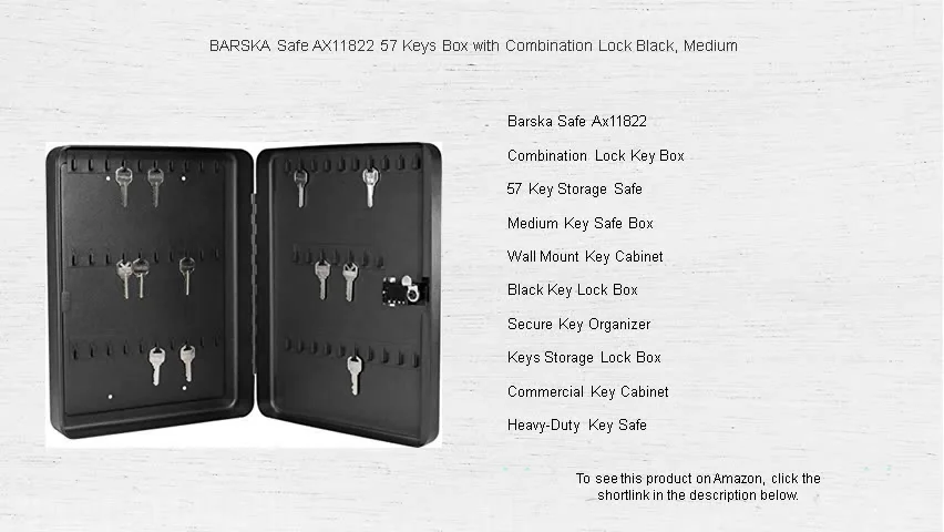 BARSKA Safe AX11822 57 Keys Box with Combination Lock Black, Medium on ...