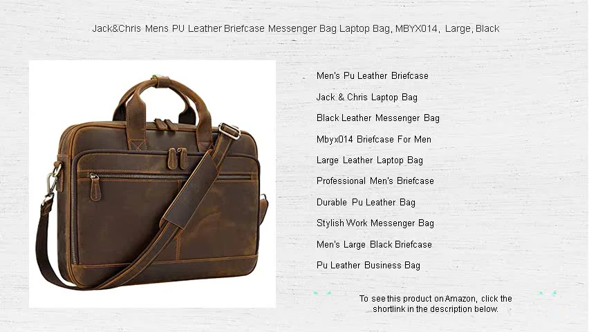 Brown Jack And Chris Laptop Bag Leather Briefcase Jack&Chris
