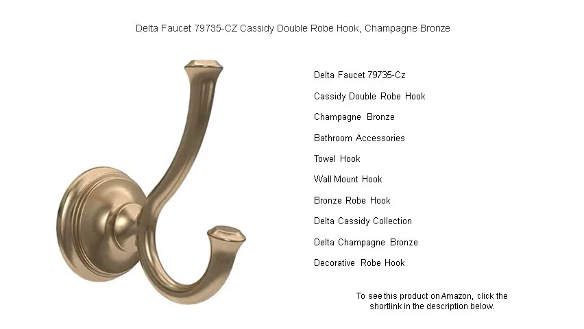 Delta Faucet 79735-CZ Cassidy Double Robe Hook, Champagne Bronze on Vimeo