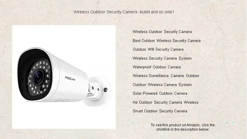 Wireless Outdoor Security Camera -bullet and so om61 on Vimeo