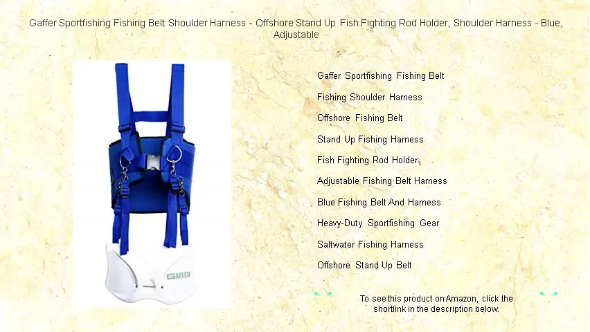 Gaffer Sportfishing Fishing Belt Shoulder Harness - Offshore Stand