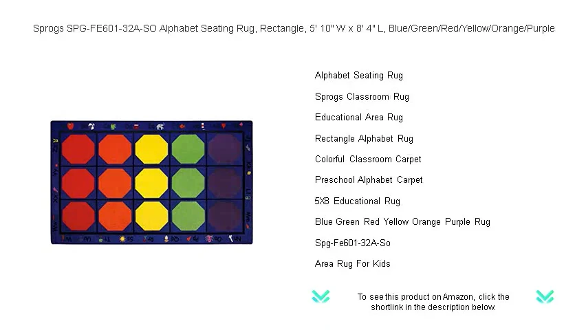 Sprogs SPG-FE601-32A-SO Alphabet Seating Rug, Rectangle, 5' 10