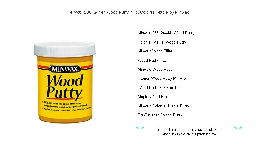 Minwax 236124444 Wood Putty, 1 lb, Colonial Maple by Minwax on Vimeo