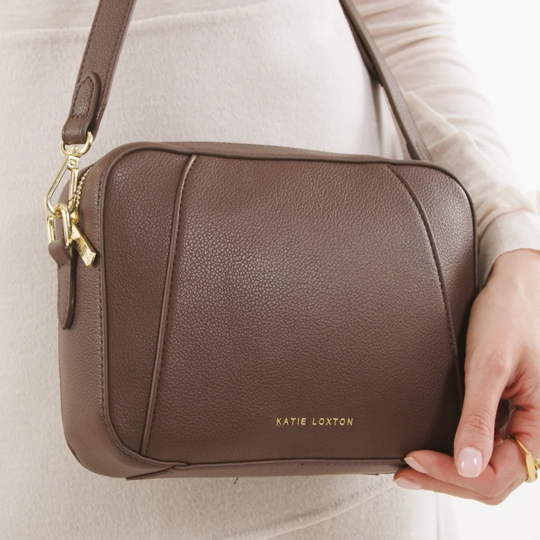 Hana Chocolate Crossbody Bag | Vegan Leather | Katie Loxton USA