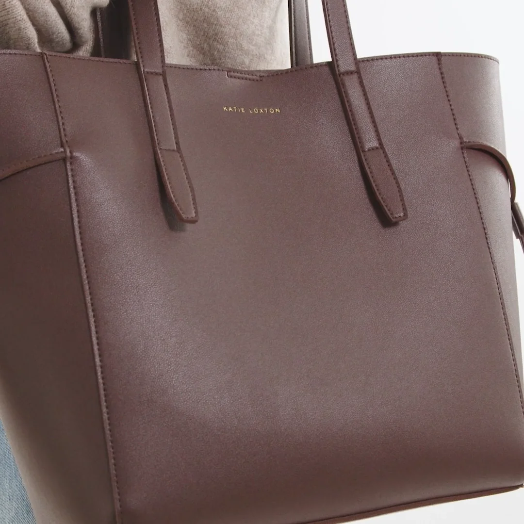 Ashley Chocolate Tote Bag | Vegan Leather | Katie Loxton USA