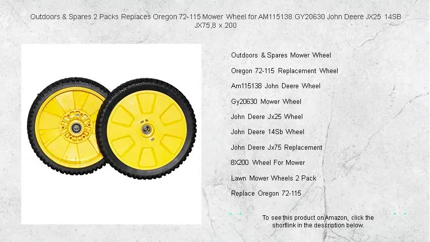 Ruote Tosaerba 2 Pezzi - Compatibili Con Oregon 72-115 E John Deere, 8 Pollici - Foto 2