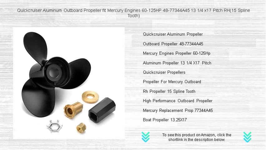 13 1/4x17 Boat Propeller Fit Mercury 13.25"x 17 40-140HP 15 Tooth 48-77344A45