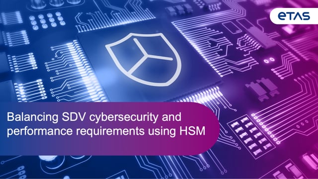 Balancing SDV cybersecurity and performance requirements using HSM