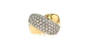 C. 1980 Vintage 1.20 ct. t.w. Diamond Crossover Ring in 18kt Yellow Gold