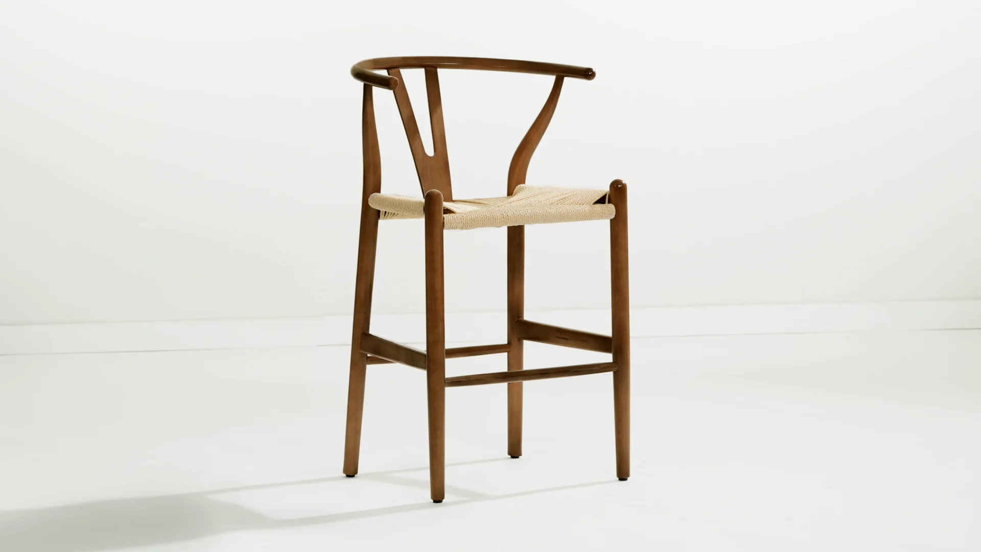 Weave Counter Stool in Walnut by Poly & Bark unbranded