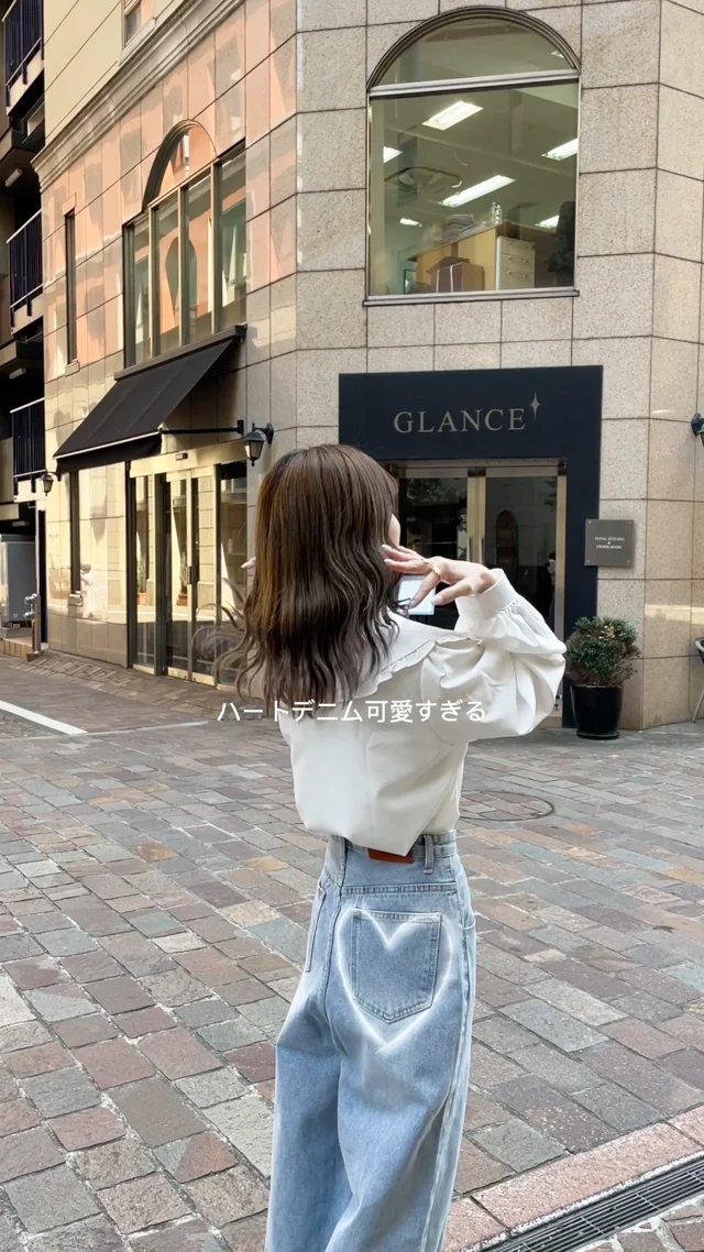 ハートプリントデニムパンツ | ファッション通販サイト NUGU