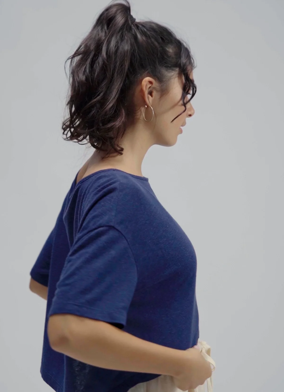 Medio short sleeve (Linen ver.)_Peacoat – BUDHI MUDRA JAPAN