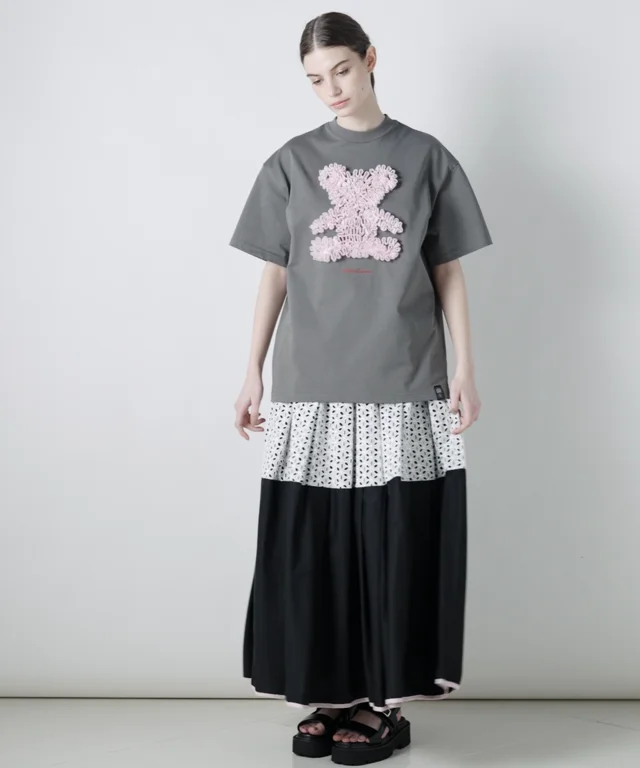 DSC / レース刺繍ピンクベアTシャツ TOPS Night STORE | ダブル  