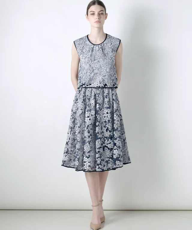 Sov. / フラワー刺繍チュールスカート BOTTOMS Night STORE  