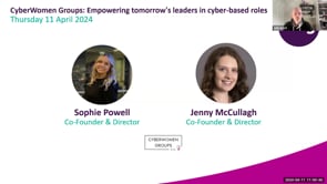 SASIG Webinar - CyberWomen Groups: Empowering tomorrow's leaders in cyber-based roles 2024-04-11 10:00:37
