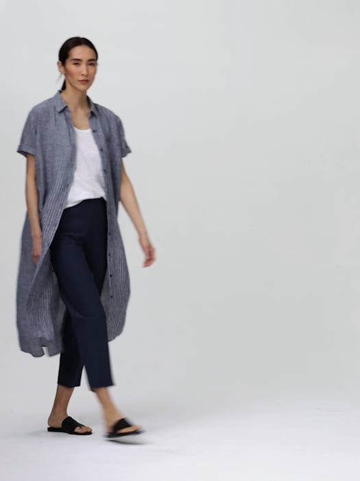Washable Stretch Crepe Pant with Slits | EILEEN FISHER