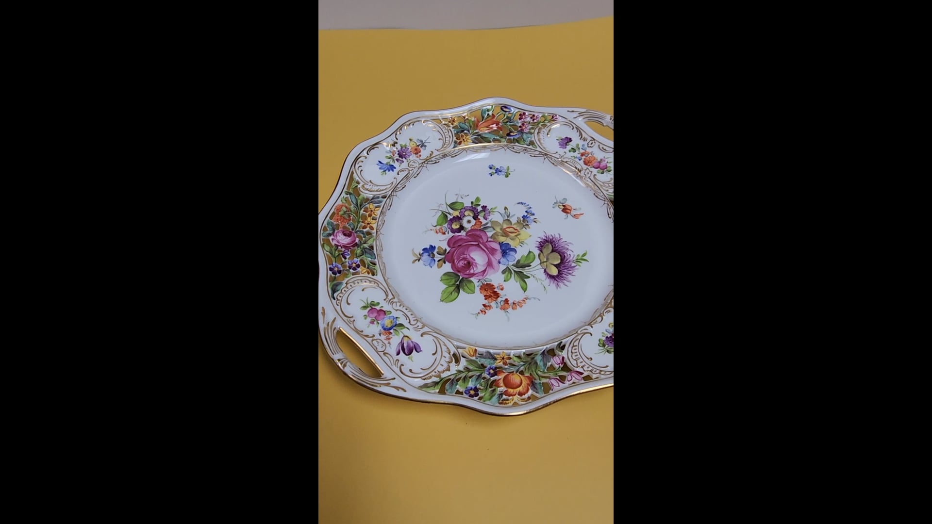 Antique German Dresden Carl Thiem Reticulated Cake Plate at 1stDibs