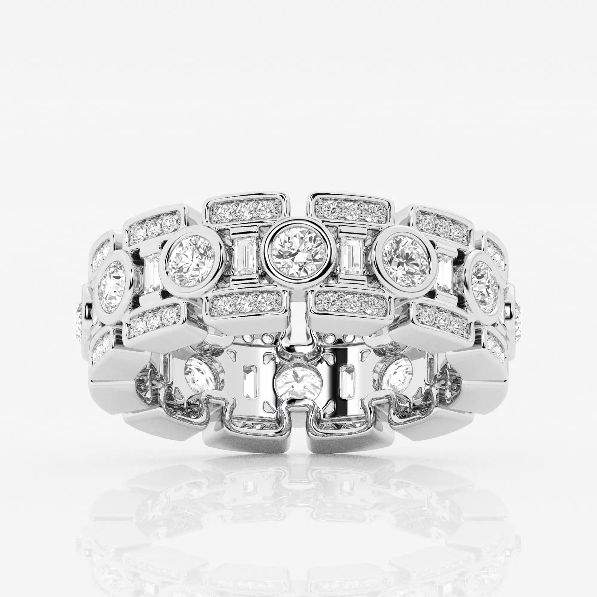 2 2/5 ctw Round and Baguette Lab Grown Diamond Eternity Band - 8mm ...