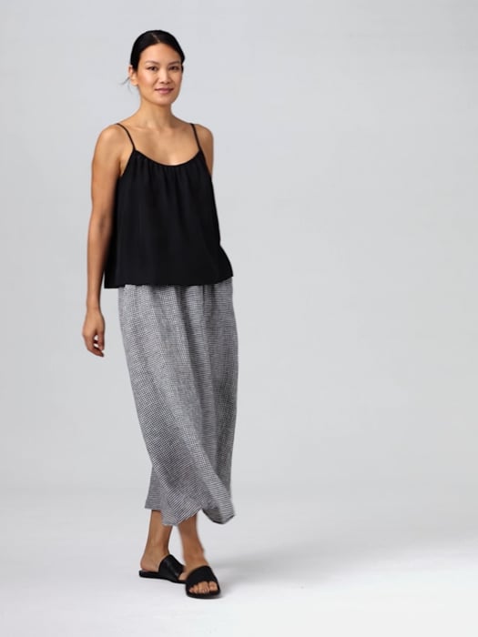 Puckered Organic Linen Pocket Skirt | EILEEN FISHER