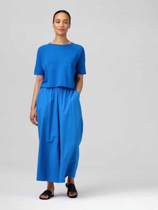 Washed Organic Cotton Poplin Skirt Pant | EILEEN FISHER Washed Organic Cotton Poplin Skirt Pant | EILEEN FISHER