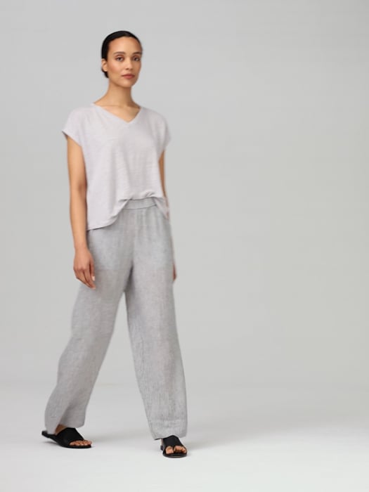 Striped Organic Linen Crinkle Wide-Leg Pant | EILEEN FISHER Striped Organic Linen Crinkle Wide-Leg Pant | EILEEN FISHER