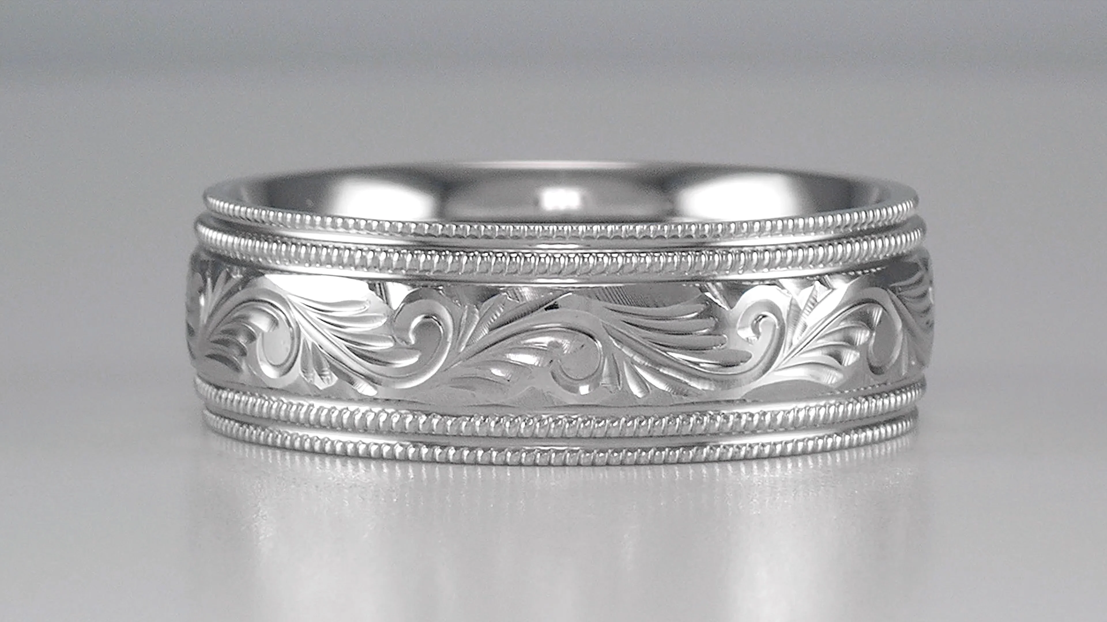 Retro buy engraved silver ring classical