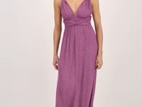 Purple multiway maxi dress with lurex