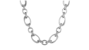 Italian Sterling Silver Oval-Link Necklace