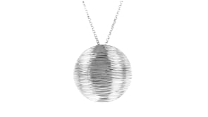 Italian Sterling Silver Ridged-Circle Necklace