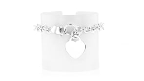 Sterling Silver Personalized Heart Charm Bracelet
