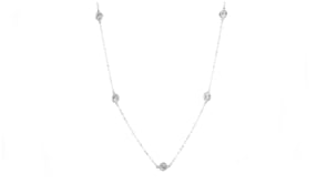 1.00 ct. t.w. Bezel-Set Diamond Station Necklace in 14kt White Gold