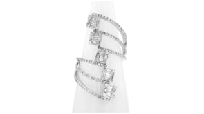 1.00 ct. t.w. Diamond Cluster Bypass Ring in 14kt White Gold