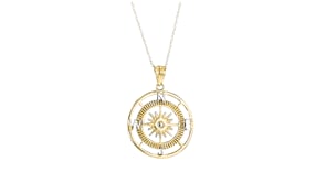 14kt Yellow Gold Compass Pendant Necklace