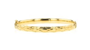Italian 18kt Yellow Gold Crisscross-Pattern Bangle Bracelet