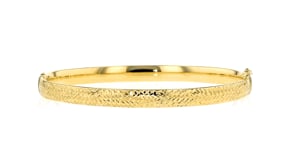 Italian 18kt Yellow Gold Diamond-Cut Bangle Bracelet