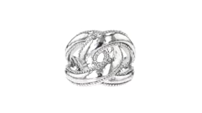 Sterling Silver Beaded-Edge Knot Ring