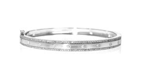 70 ct. t.w. Diamond Studded Bangle Bracelet in Sterling Silver