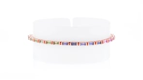 3.60 ct. t.w. Multicolored Sapphire Tennis Bracelet in 18kt Rose Gold Over Sterling