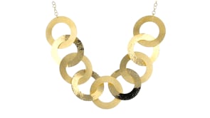 Italian 18kt Gold Over Sterling Interlocking Circle Necklace