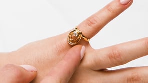 C. 1975 Vintage Norman Teufel .25 ct. t.w. Diamond Spinning Ring in 14kt Yellow Gold
