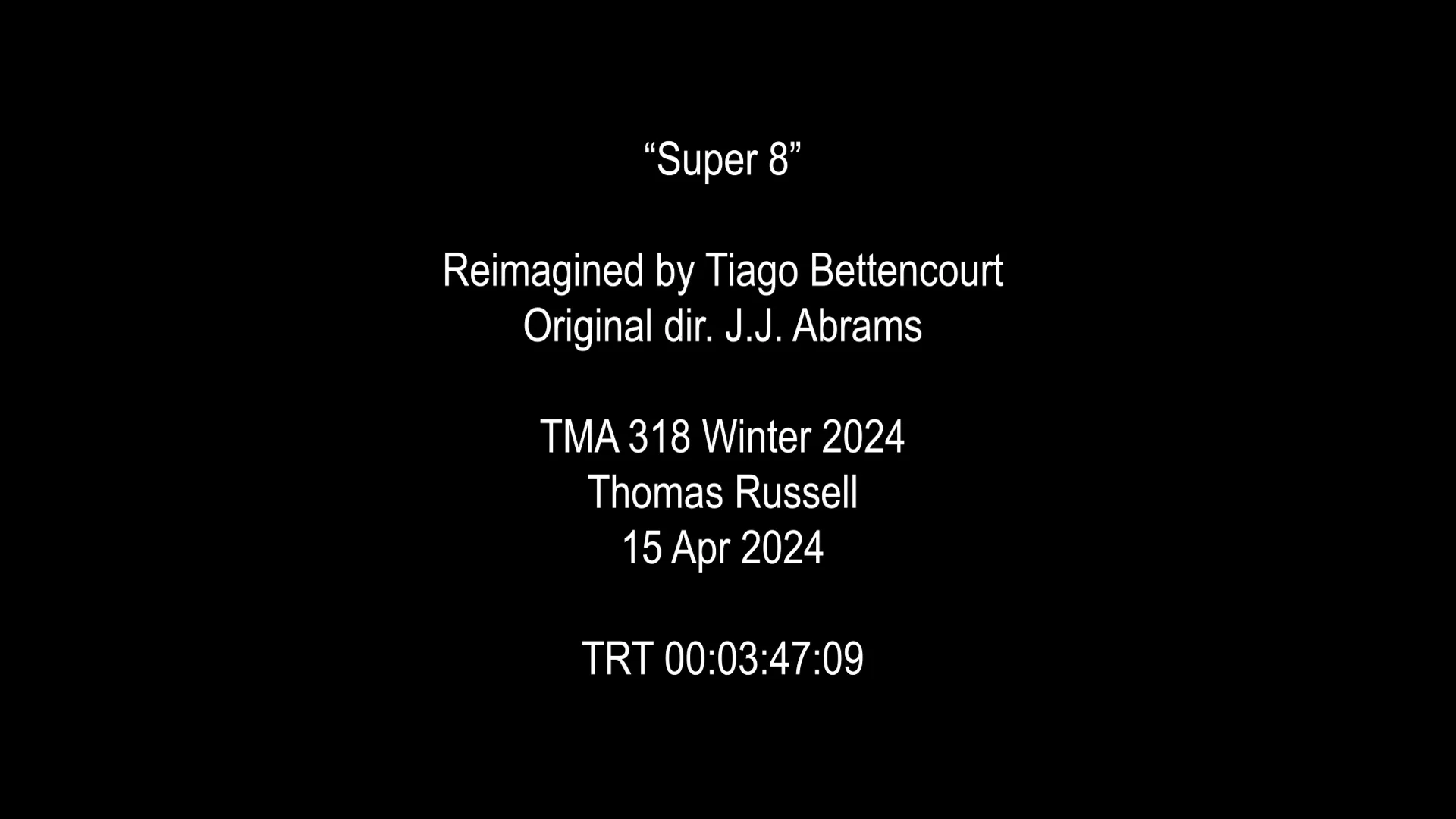 Super 8 | Scene Reinterpretation | Tiago Bettencourt on Vimeo