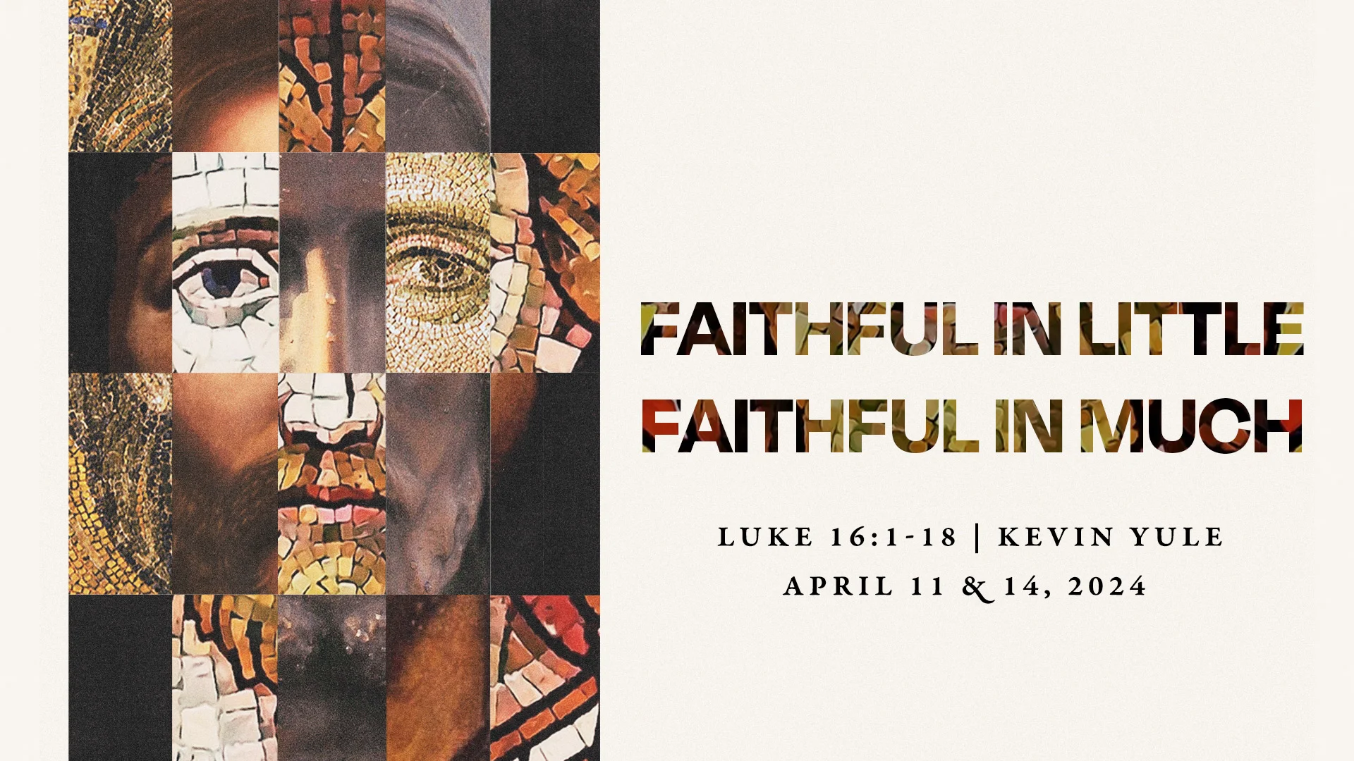 Faithful in Little, Faithful in Much | Luke 16: 1-18 | Kevin Yule on Vimeo