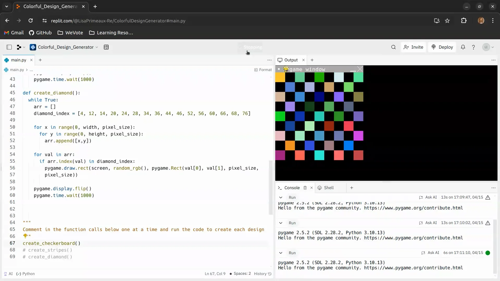 Colorful_Design_Generator REPL Demo on Vimeo