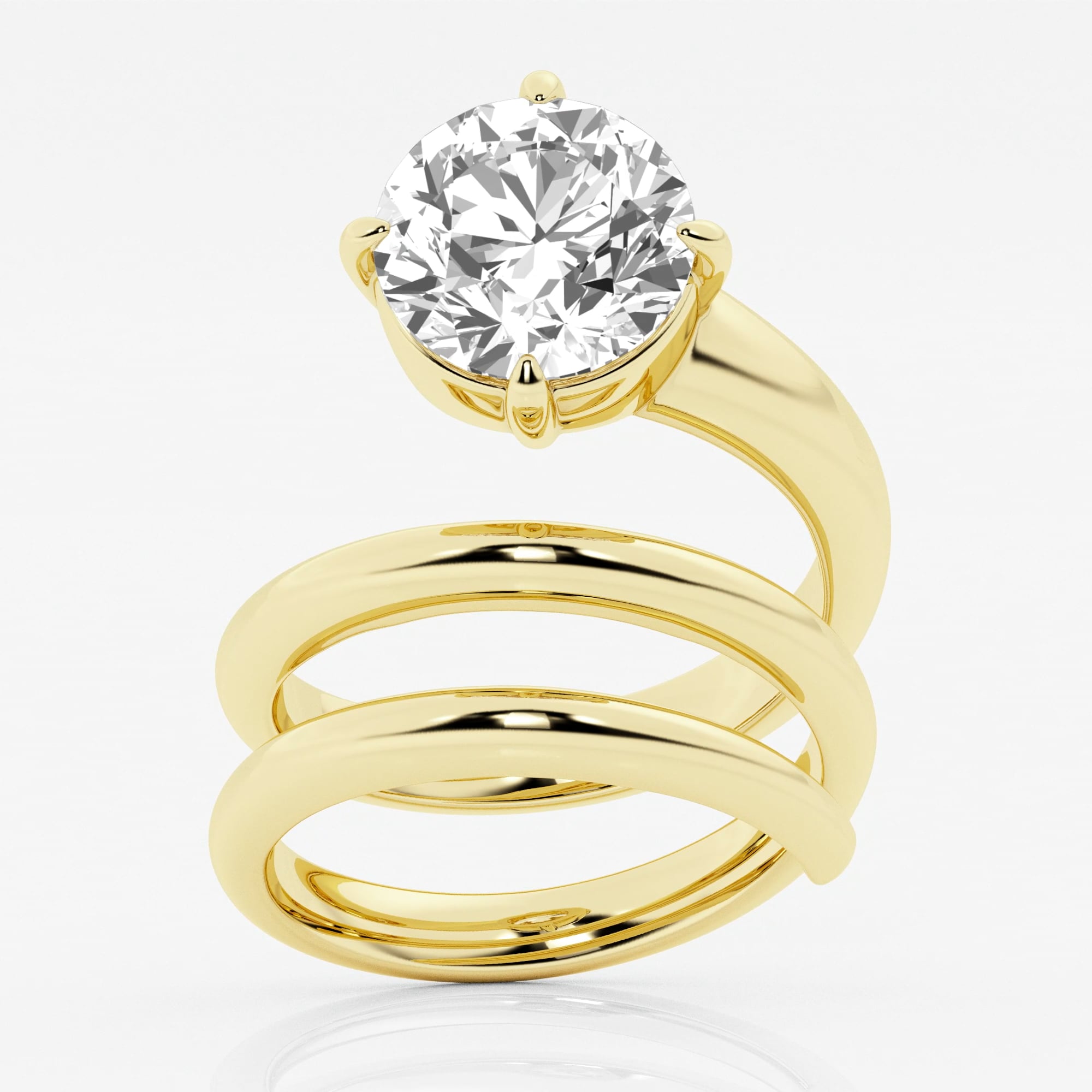 【LORO ロロ】ID ring 07 Groove 4 1/2 ctw Round Lab Grown Diamond Spiral Single Stone
