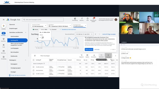 Verbindung von Google Business Profilen zum Merchant Center, Suchbegriffe für Negativ-Keywords, PMax oder Shopping-Kampagnen, Mullti-Zugriff auf Google Ads Accounts mit Michael Klein vom 15.04.24