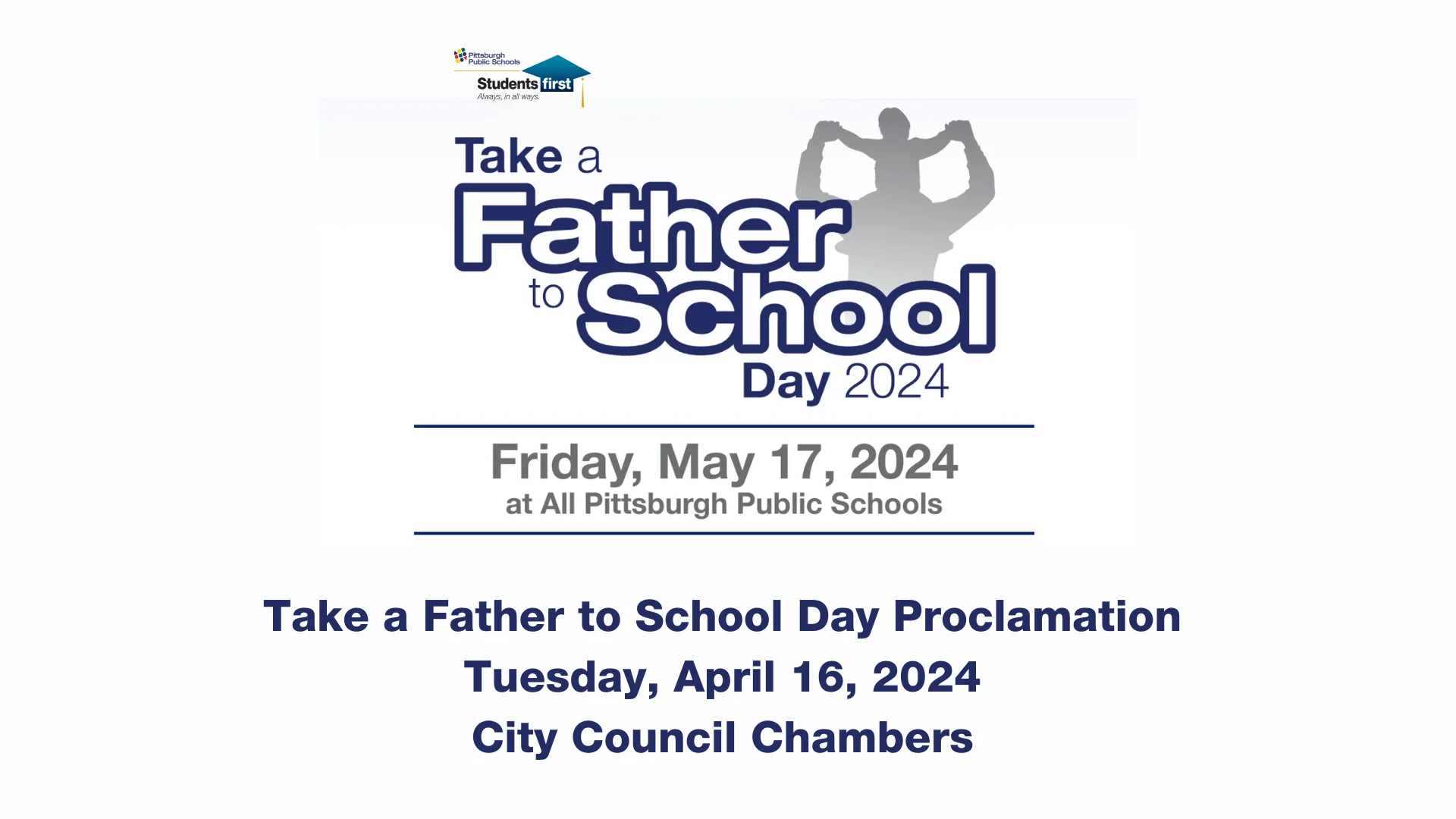 Take A Father to School Proclamation by Pittsburgh City Council - April ...