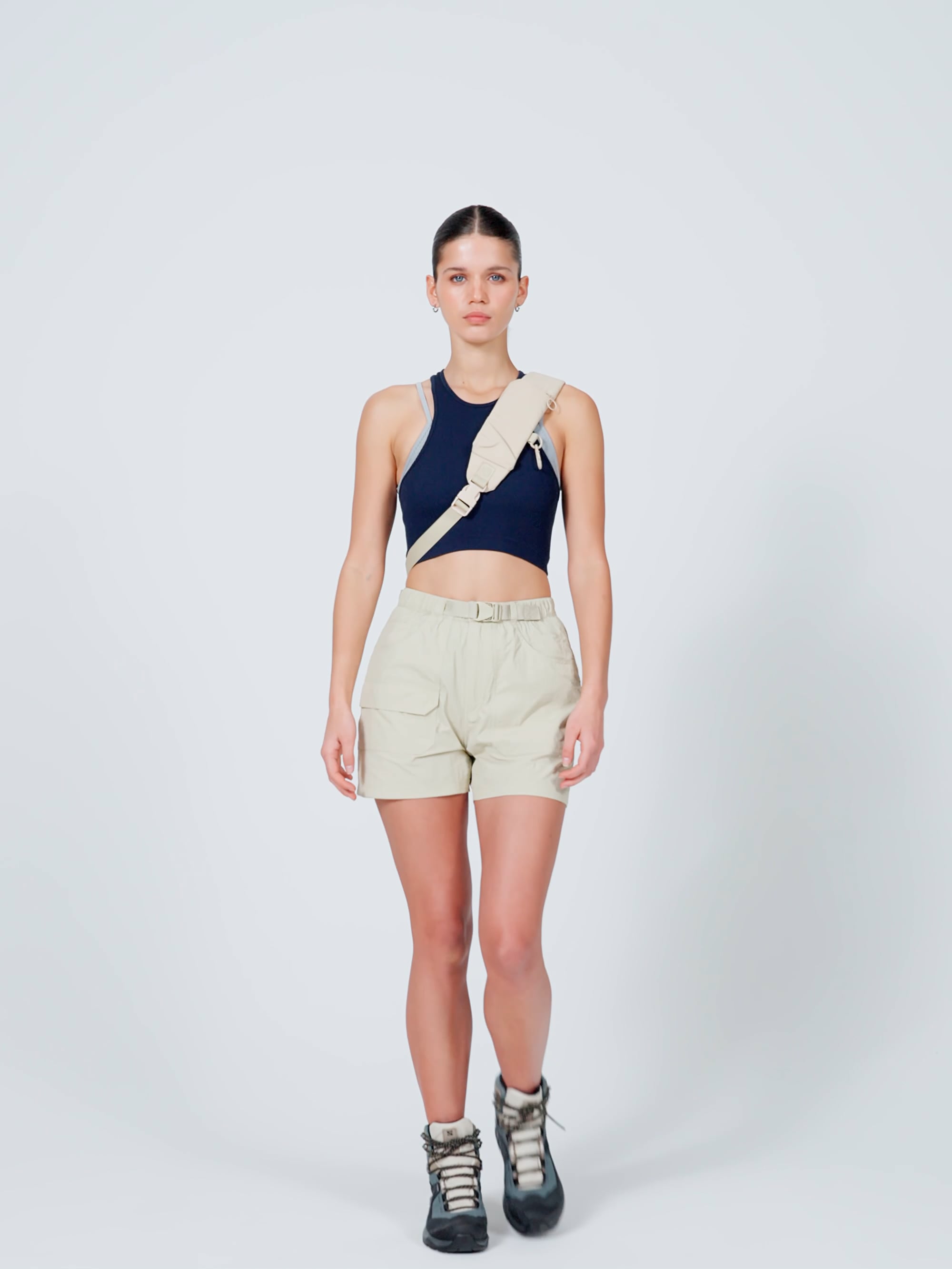 גופיית אימון קרופ seamless שכבת בד כפולה