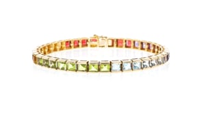 C. 1980 Vintage 14.50 ct. t.w. Multi-Gemstone Bracelet in 14kt Yellow Gold