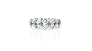 1.55 ct. t.w. Lab-Grown Diamond Two-Row Ring in 14kt White Gold