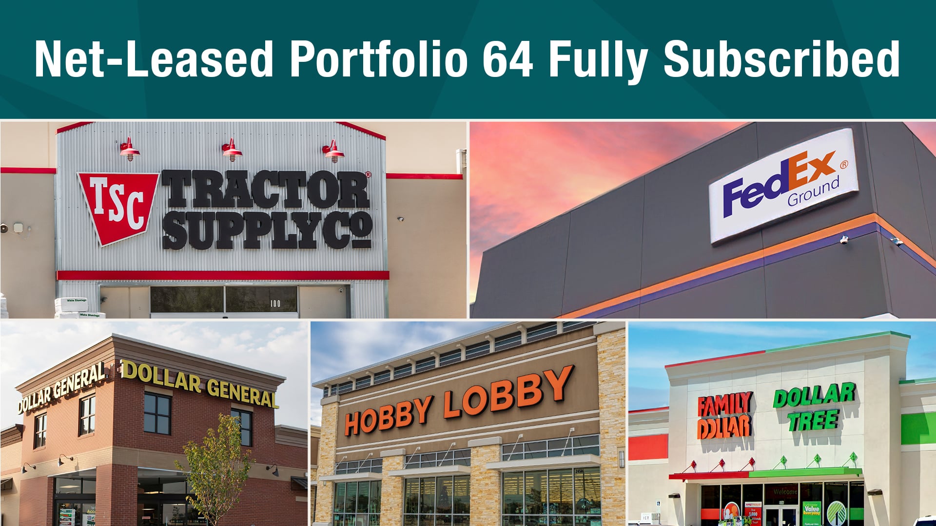 Net-Leased Portfolio 64 DST: Fully Subscribed